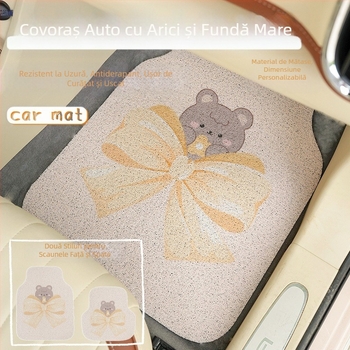 Accesorii auto galbene cu desene animate drăguțe, accesorii auto universale cu lapte galben pentru femei, pentru toate anotimpurile