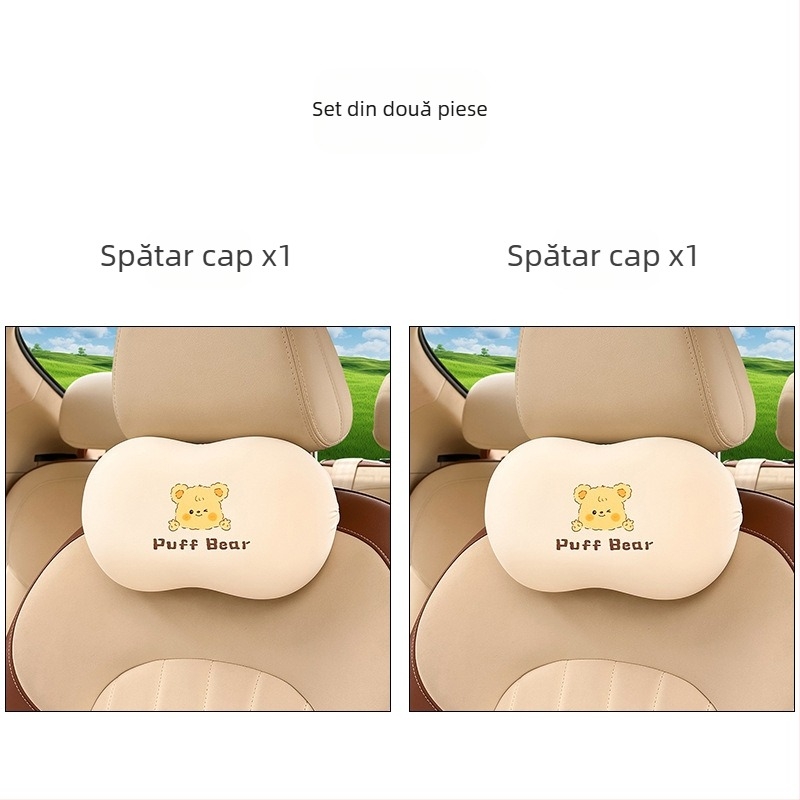 Accesorii auto galbene cu desene animate drăguțe, accesorii auto universale cu lapte galben pentru femei, pentru toate anotimpurile