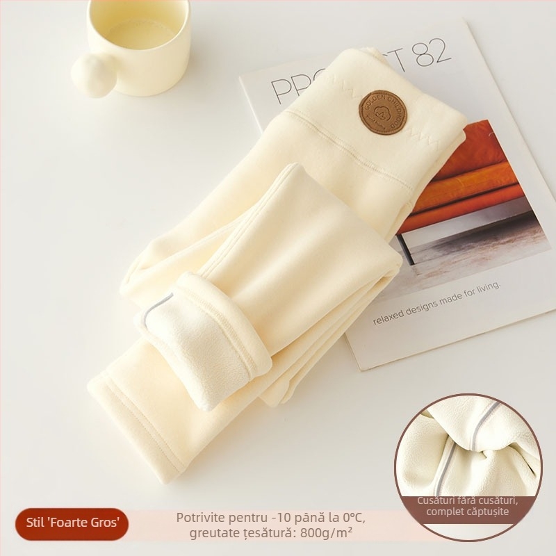 Colanți pentru fete, căptușiți cu fleece, îngroșați, albi, de toamnă și de iarnă, purtând o singură bucată de catifea caldă, negri, de iarnă, pantaloni calzi pentru copii