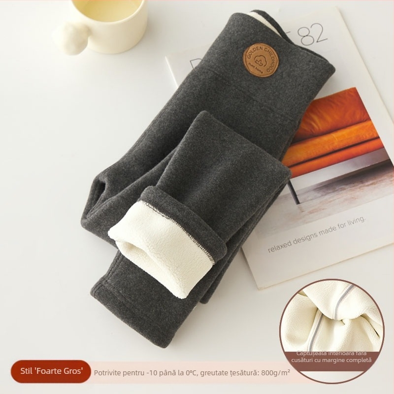 Colanți pentru fete, căptușiți cu fleece, îngroșați, albi, de toamnă și de iarnă, purtând o singură bucată de catifea caldă, negri, de iarnă, pantaloni calzi pentru copii