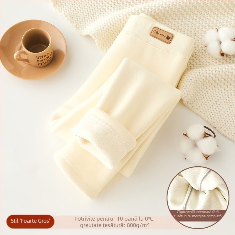 Colanți pentru fete, căptușiți cu fleece, îngroșați, albi, de toamnă și de iarnă, purtând o singură bucată de catifea caldă, negri, de iarnă, pantaloni calzi pentru copii