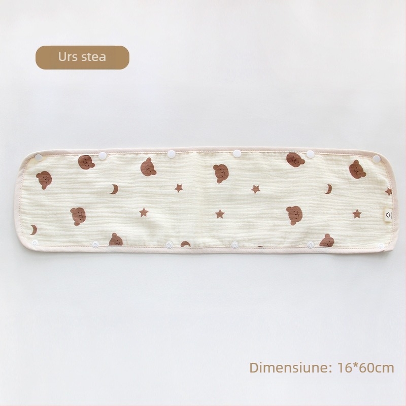 Prosop de salivă pentru cărucior pentru bebeluși, mănuși pentru cărucior din trei piese, curea de tifon din bumbac, prosop de salivă, pernă de umăr anti-mușcături pentru cărucior