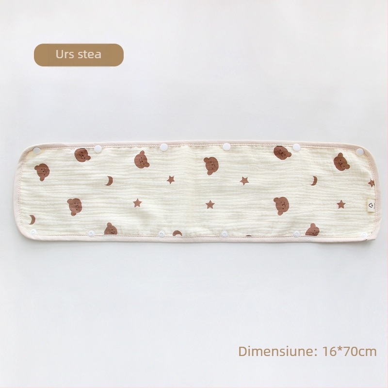 Prosop de salivă pentru cărucior pentru bebeluși, mănuși pentru cărucior din trei piese, curea de tifon din bumbac, prosop de salivă, pernă de umăr anti-mușcături pentru cărucior