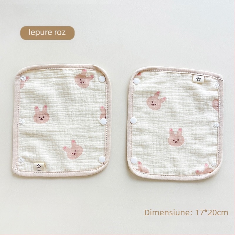 Prosop de salivă pentru cărucior pentru bebeluși, mănuși pentru cărucior din trei piese, curea de tifon din bumbac, prosop de salivă, pernă de umăr anti-mușcături pentru cărucior