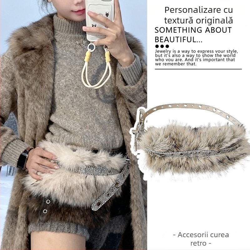 Curea maro în stil etnic medieval boem pentru femei, fustă împletită, lanț de talie, accesorii metalice Y2K pentru talie