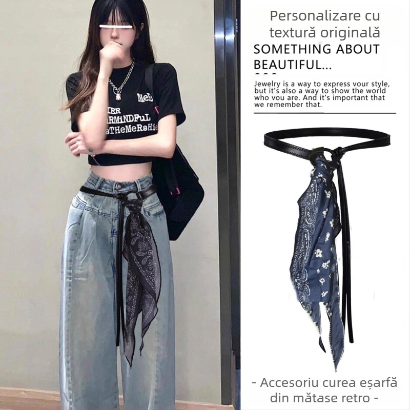 Curea maro în stil etnic medieval boem pentru femei, fustă împletită, lanț de talie, accesorii metalice Y2K pentru talie