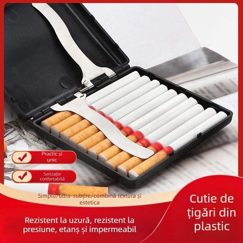 Toc de țigară din plastic, 20 de pachete, creativ, impermeabil, rezistent la umiditate, cu compresie, portabil, gros, mediu, subțire, universal, din plastic