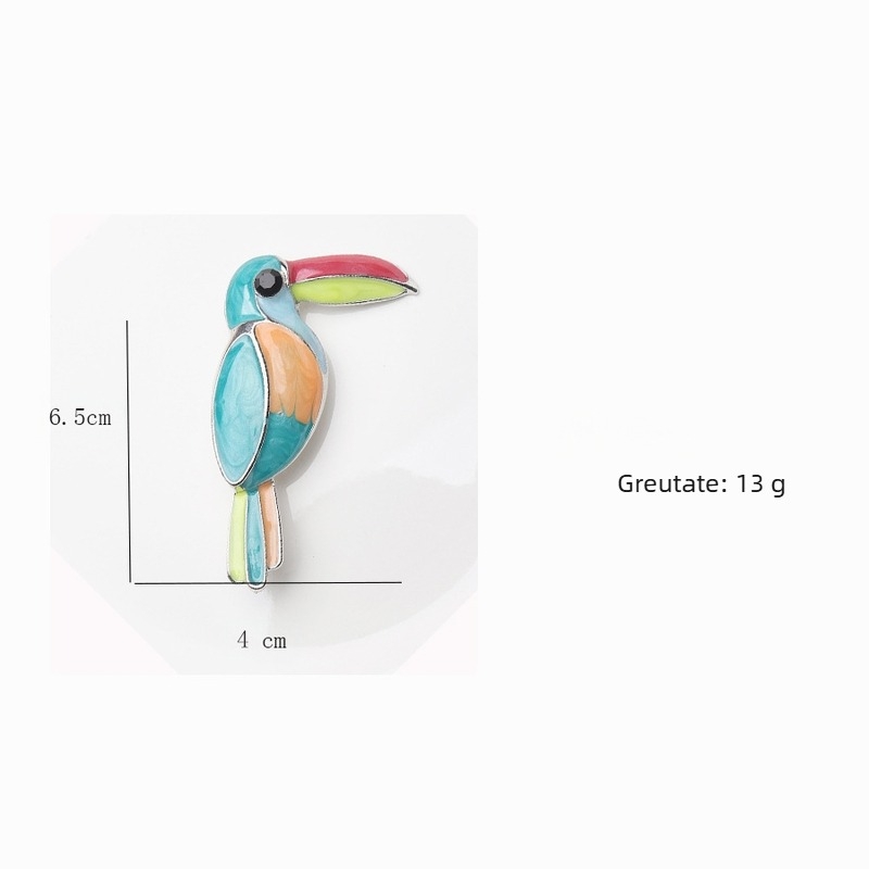Broșă europeană și americană exagerată, drăguță, cu papagal, Peco Peco, pentru femei și bărbați, cu design elegant, explozii transfrontaliere, corsaj