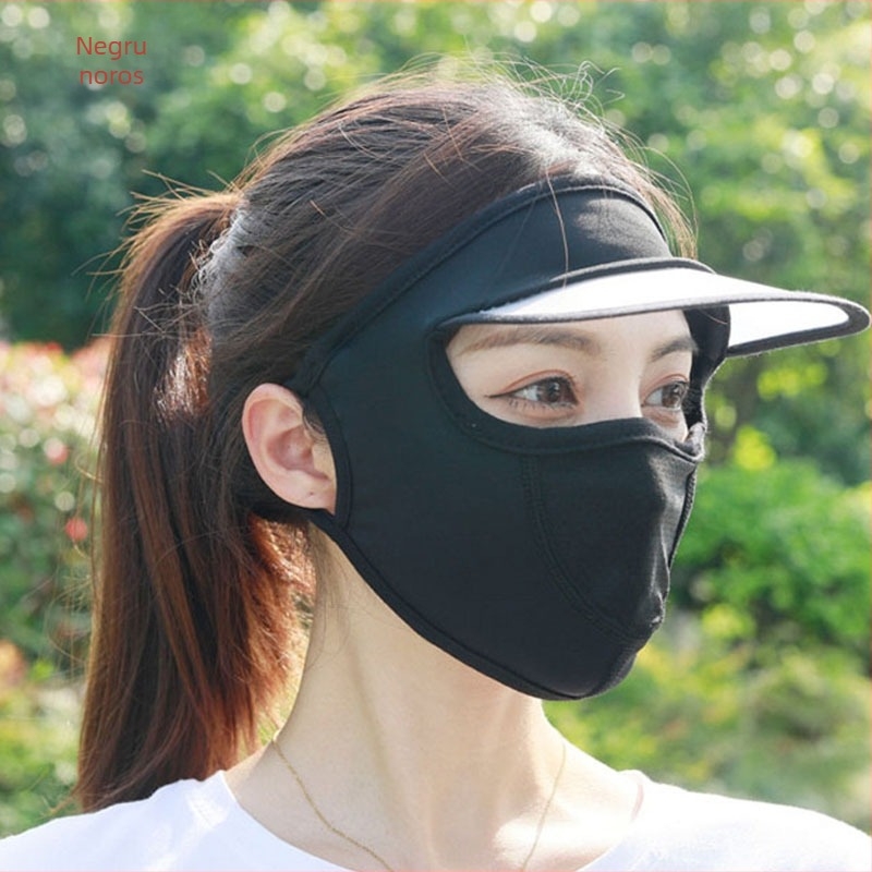 Mască de protecție solară pentru femei, anti-UV, mătase de gheață, respirabilă, de vară, subțire, pălărie all-in-one, mască de protecție a feței pentru șoferi și călărie