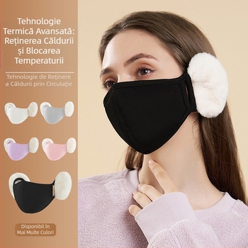 Măști termice de toamnă și iarnă cu stocare și circulație a căldurii, rezistente la vânt pentru ciclism în aer liber, măști tridimensionale calde din bumbac pur, îngroșate, cu blocare a temperaturii