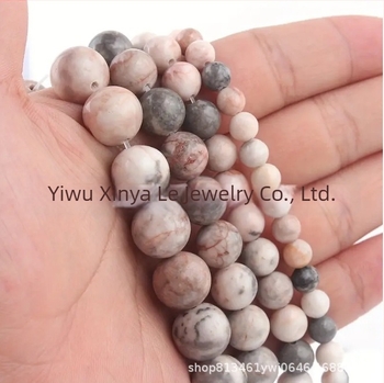 Vânzări directe din fabrică, pudră de piatră naturală, mărgele rotunde Zebra, mărgele DIY, accesorii pentru bijuterii, mărgele, produse semifabricate, en-gros