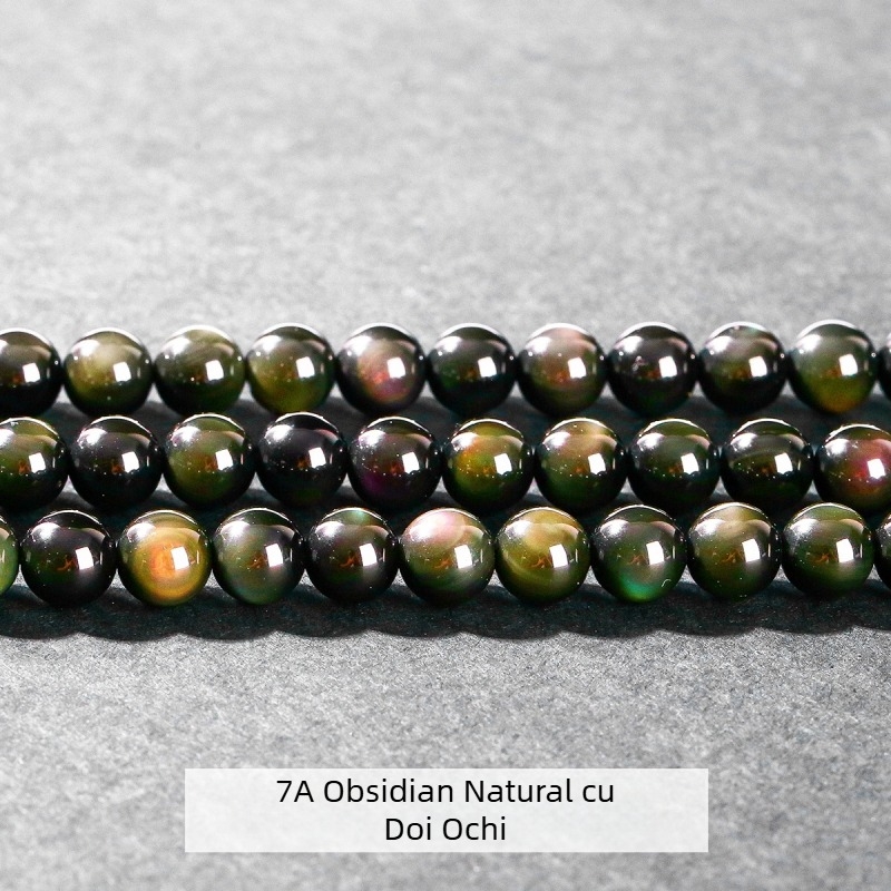 Bijuterii Jingso 7A Mărgele naturale cu ochi dubli din obsidian, mărgele vrac, DIY, semifabricate, accesorii pentru bijuterii, mărgele, en-gros