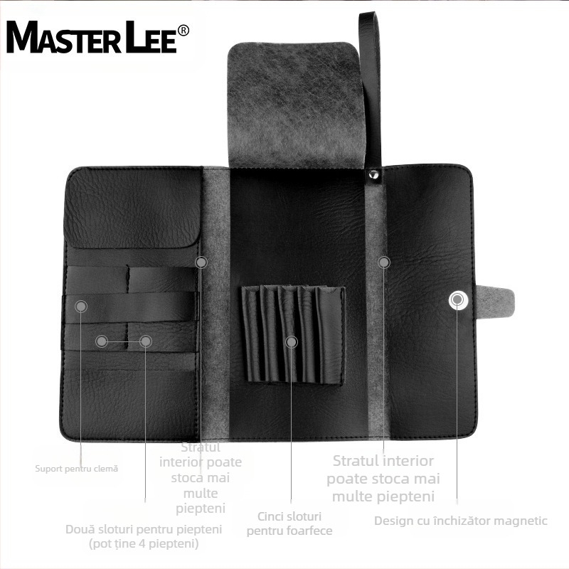 Geantă de talie pentru salon de înfrumusețare Maestri, geantă de tuns, geantă de machiaj pentru artist, geantă de talie pentru foarfece, kit din piele de vacă, en-gros