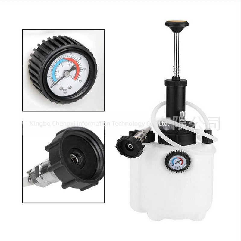 Schimbător de ulei de frână auto, înlocuire manuală a uleiului de frână prin intermediul unității de pompare cu recipient de ulei de frână în vid de 3L, repararea frânelor