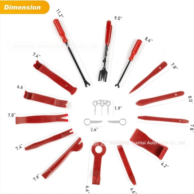 19 bucăți de scule de îndepărtare a decorațiunilor din nailon, potrivite pentru îndepărtarea clemelor de fixare a panourilor, clește pentru îndepărtarea interiorului plasticului auto