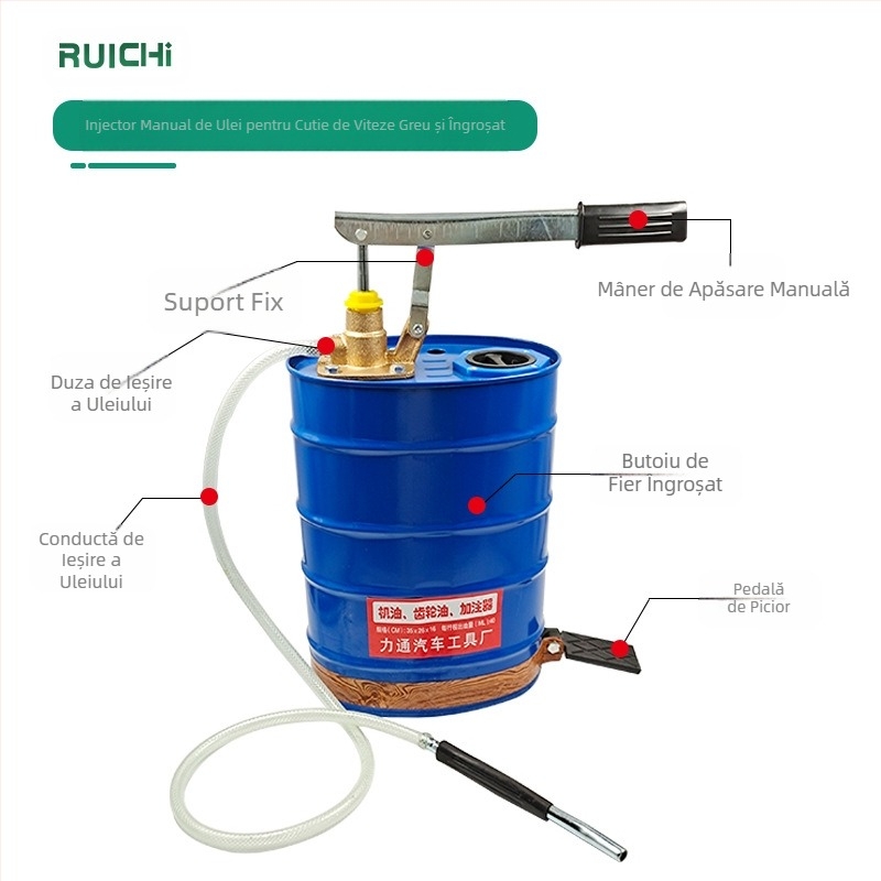 [Vânzare fierbinte a producătorului] Injector manual de ulei pentru angrenaje, presat manual, cu butoi