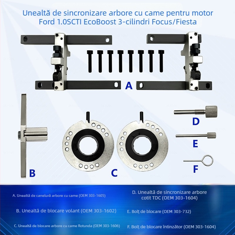 Instrument de distribuție pentru Ford Escape/Focus 1.0t cu trei cilindri, 303-1605, 303-1604