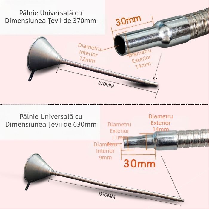 Pâlnie universală de realimentare cu combustibil diesel pentru automobile și motociclete, cu sita, pentru ulei de motor pe benzină