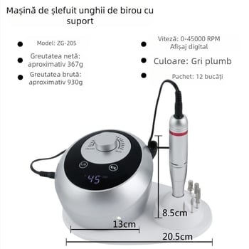 Mașină nouă de șlefuit unghii 45000 RPM Mașină de șlefuit de mare viteză Mașină profesională de descărcare a unghiilor