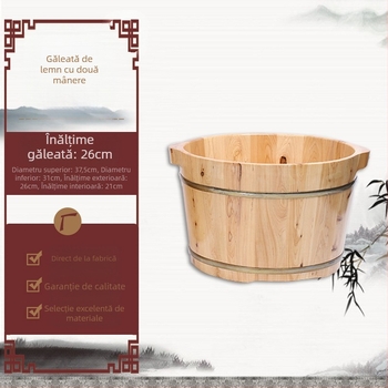 Aprobat direct de producător, Găleată din lemn pentru baie de picioare din lemn de cedru, Bazin pentru picioare pentru baie de saună, Găleată din lemn pentru masaj cu acupunctură, izolație din lemn masiv, en-gros