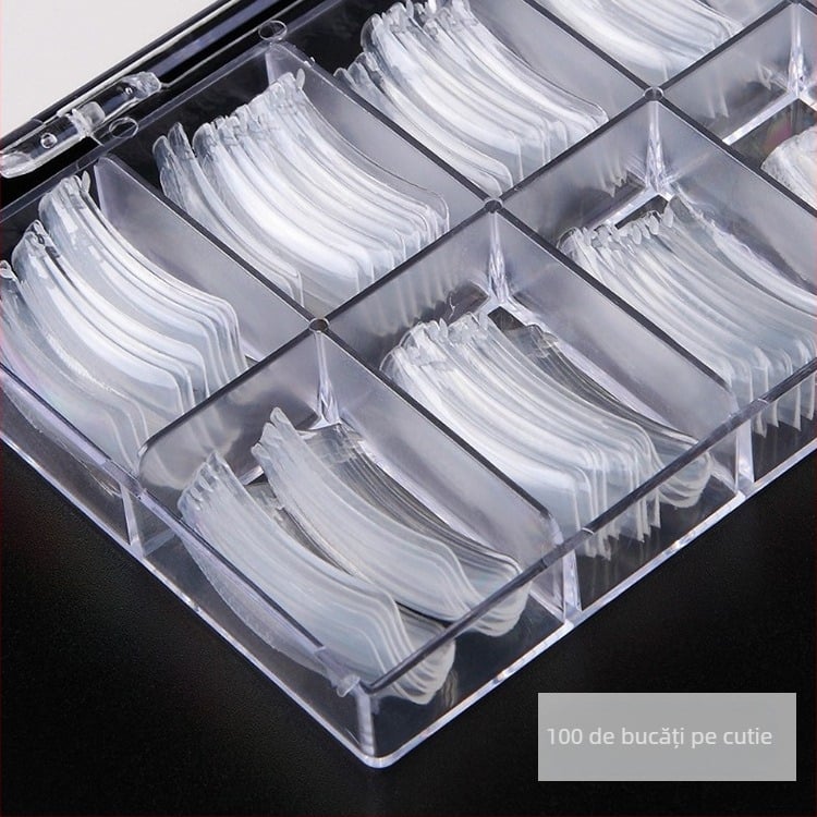 Fototerapie rapidă pentru unghii cu cristale la scară, extensie transparentă, patch adeziv, extensie de unghii, matriță auxiliară pentru unghii, 100 bucăți