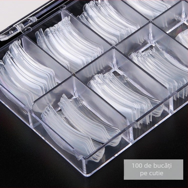 Fototerapie rapidă pentru unghii cu cristale la scară, extensie transparentă, patch adeziv, extensie de unghii, matriță auxiliară pentru unghii, 100 bucăți