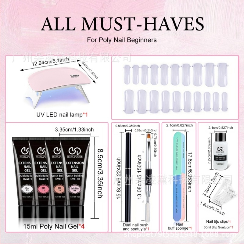 Set de adeziv pentru extensii cu cristale Duoling Dai, vânzare transfrontalieră, 4 culori, lipici pentru unghii, salon de unghii, producător special, en-gros