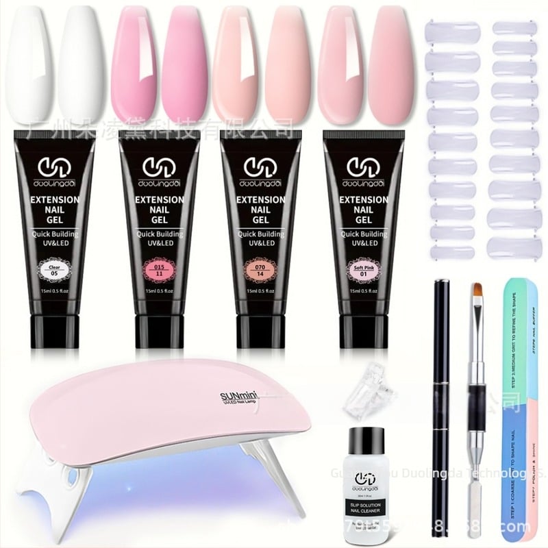 Set de adeziv pentru extensii cu cristale Duoling Dai, vânzare transfrontalieră, 4 culori, lipici pentru unghii, salon de unghii, producător special, en-gros