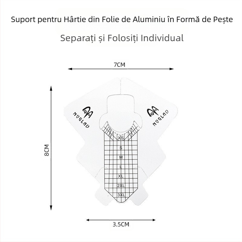 Suport pentru hârtie pentru unghii cu folie de aluminiu groasă și fierbinte, transfrontalieră, pentru pește, instrument de extensie pentru unghii cu fototerapie franceză, suport pentru hârtie 100/300