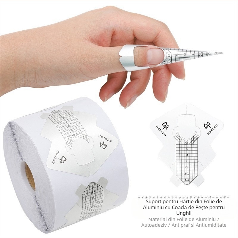 Suport pentru hârtie pentru unghii cu folie de aluminiu groasă și fierbinte, transfrontalieră, pentru pește, instrument de extensie pentru unghii cu fototerapie franceză, suport pentru hârtie 100/300