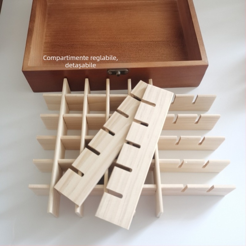 Cutie de depozitare a uleiurilor esențiale, cutie din lemn pentru uleiuri esențiale, 48 de cutii din lemn, 5 ml, cutie de finisare pentru îmbuteliere din sticlă, produse noi din fabrică