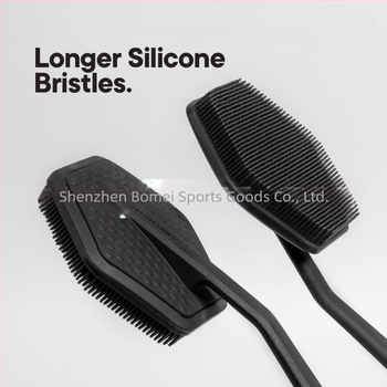 Perie de baie cu mâner lung din silicon Amazon, perie de curățare a spatelui din silicon pentru bărbați, perie de baie, perie de frecare a spatelui