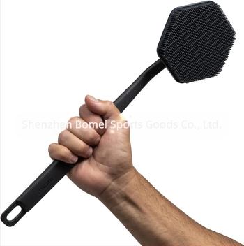 Perie de baie cu mâner lung din silicon Amazon, perie de curățare a spatelui din silicon pentru bărbați, perie de baie, perie de frecare a spatelui