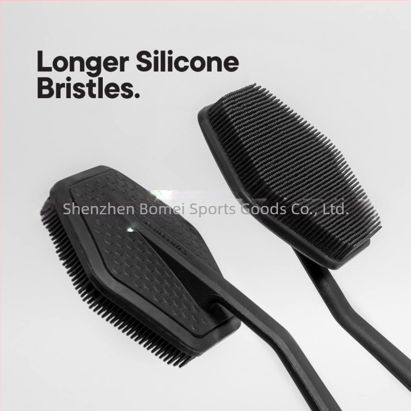 Perie de baie cu mâner lung din silicon Amazon, perie de curățare a spatelui din silicon pentru bărbați, perie de baie, perie de frecare a spatelui