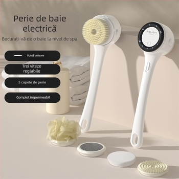 Perie de baie electrică transfrontalieră, perie de baie multifuncțională rotativă, impermeabilă, persoană leneșă, perie de baie, instrument de spălare a spatelui, artefacte