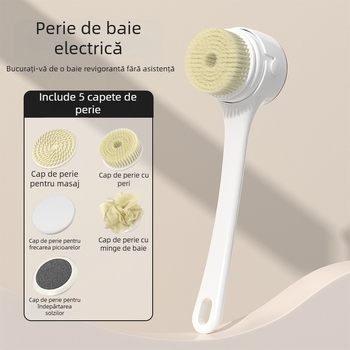 Perie de baie electrică transfrontalieră, perie de baie multifuncțională rotativă, impermeabilă, persoană leneșă, perie de baie, instrument de spălare a spatelui, artefacte