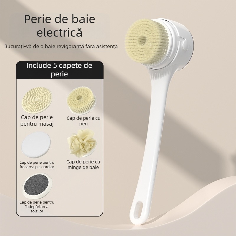 Perie de baie electrică transfrontalieră, perie de baie multifuncțională rotativă, impermeabilă, persoană leneșă, perie de baie, instrument de spălare a spatelui, artefacte