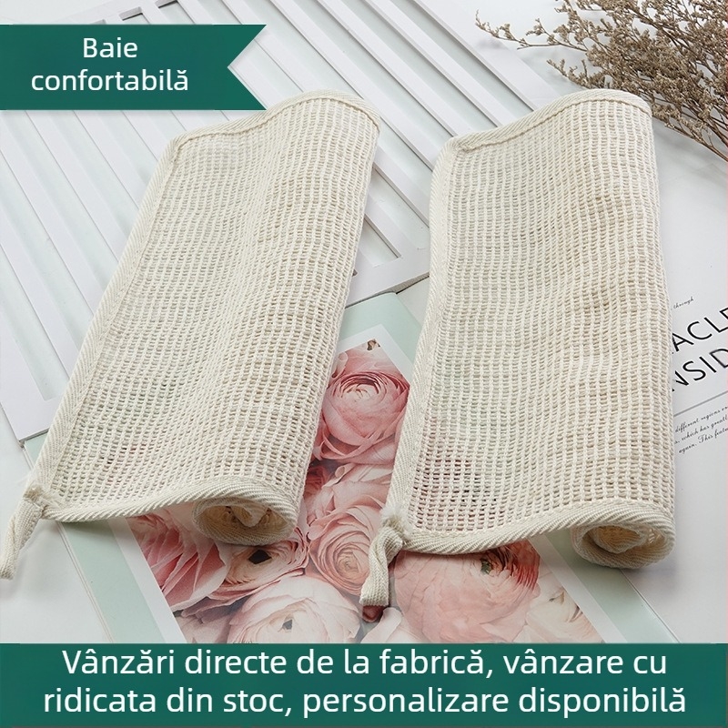 Prosop exfoliant personalizat din bumbac Ramie, cu bandă de frecare, pentru baie, prosop pătrat mic universal, accesorii pentru baie