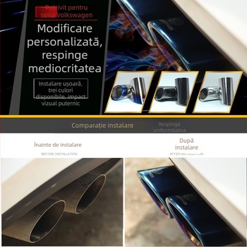 Țeavă de eșapament neagră aplicabilă, modificare en-gros, pentru Volkswagen Golf Gti, Langyi Jetta Santana, poate fi trimisă în numele...