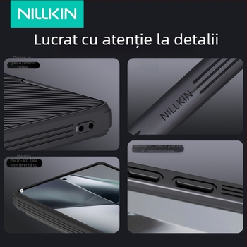 Carcasă telefon Nillkin Nelgin pentru Samsung S25Ultra s25edge Black Mirror Pro, cu glisare și împingere
