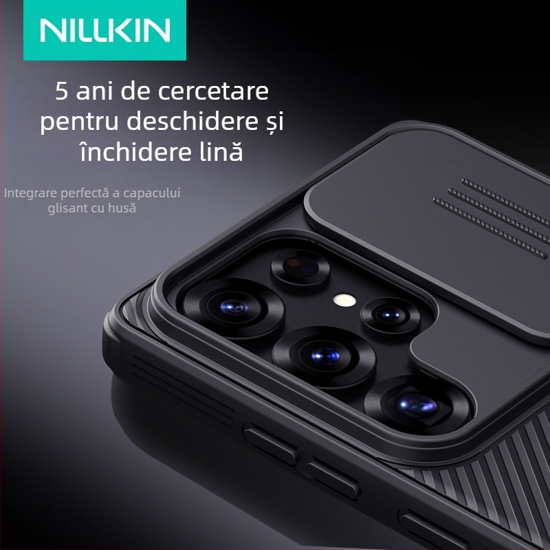 Carcasă telefon Nillkin Nelgin pentru Samsung S25Ultra s25edge Black Mirror Pro, cu glisare și împingere