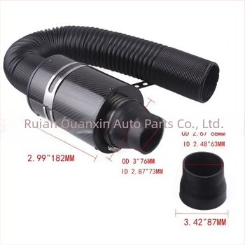 Set cutie de admisie a aerului din fibră de carbon reală, filtru retractabil, admisie de aer auto, cutie de aer din fibră de carbon modificată, admisie de aer cu debit ridicat
