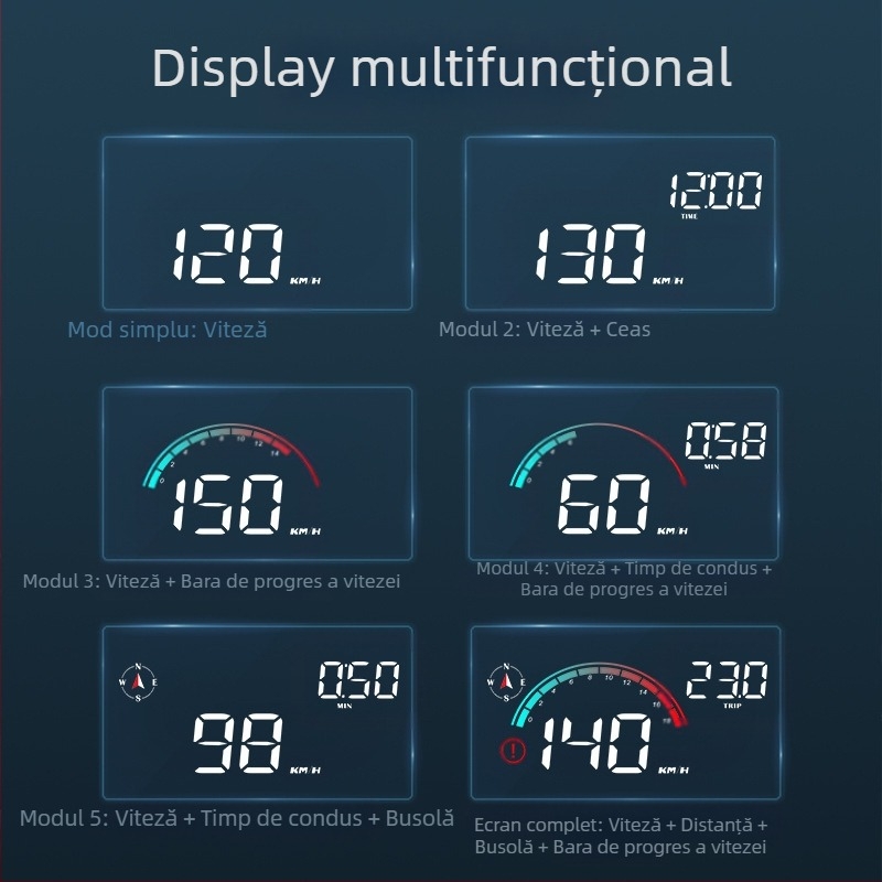 2023 nou M22 afișaj head-up auto HUD GPS vitezometru universal decorare electronică auto Shenzhen