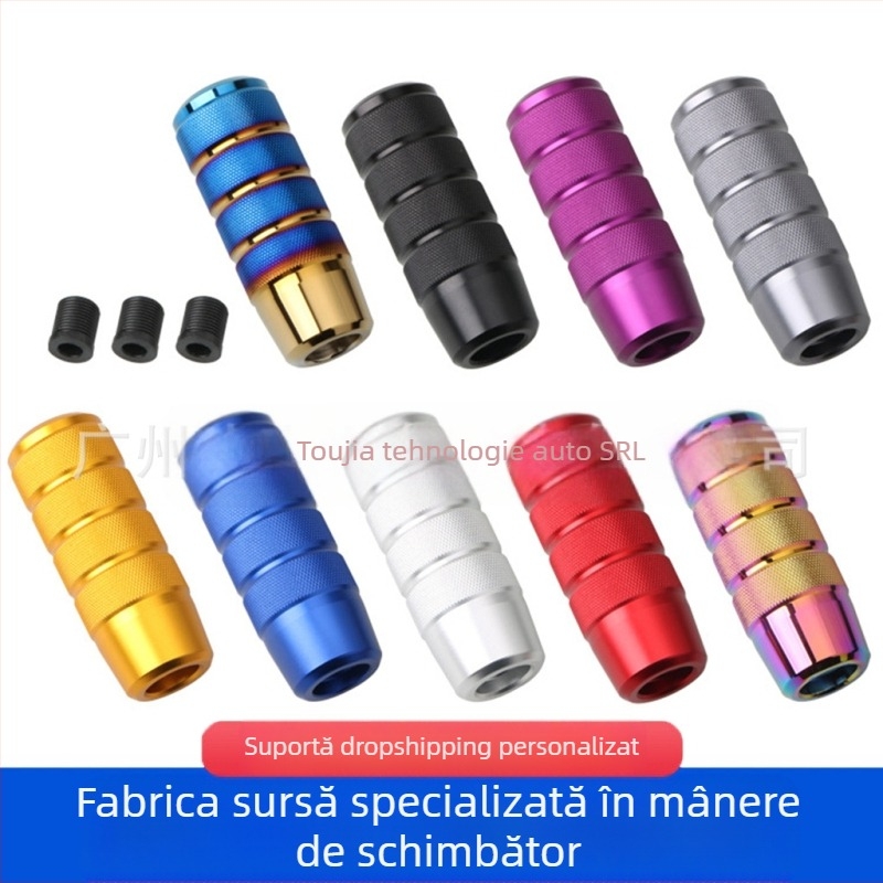 Decorațiune auto nouă, modificare a personalității, cap de angrenaj zimțat de 9,5 cm, accesorii universale pentru curea din aliaj de aluminiu colorat mat