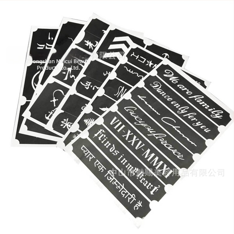 Șablon de decupaj pentru tatuaj transfrontalier, suc, tatuaj cu henna, henna auxiliară, șablon de tatuaj DIY, versiune autocolant