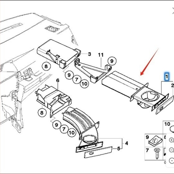 51459125626 Potrivit pentru suport de pahar pentru copilot BMW Seria 5 E60 E 61 520 525, fabricate în 2004-2010