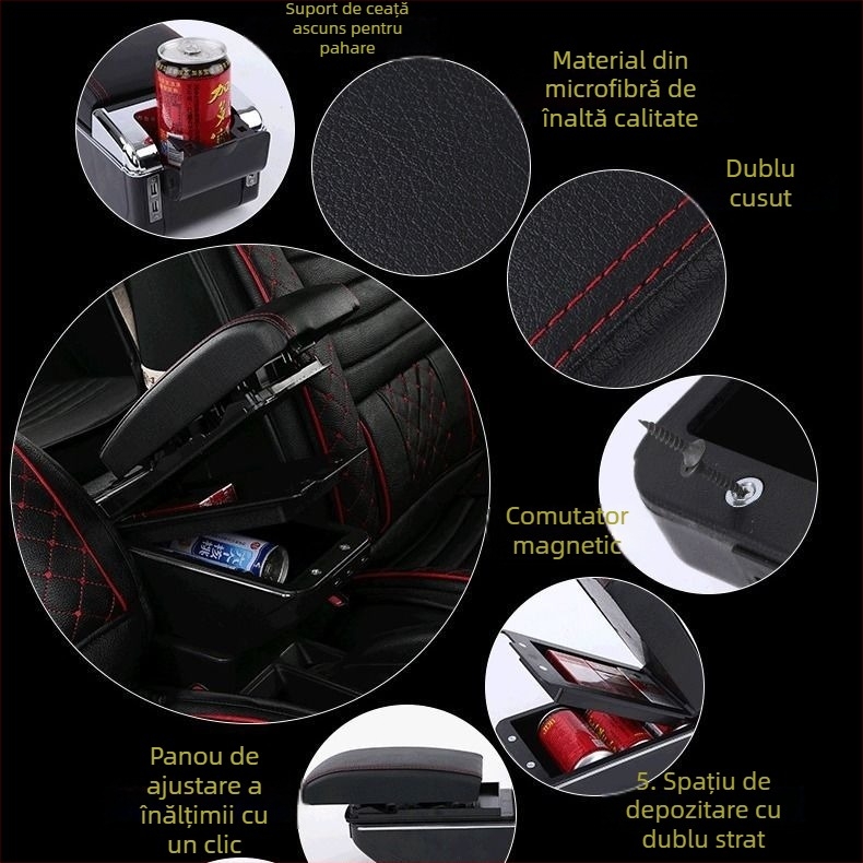 Potrivit pentru cotiera Peugeot 208, accesorii speciale pentru modificarea cotierei centrale pentru mașini Peugeot 208, în străinătate