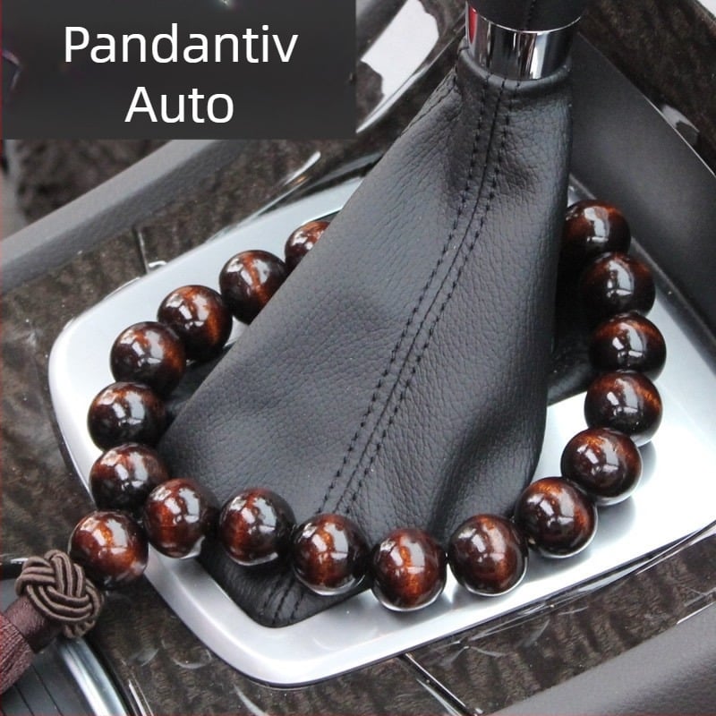 Pandantiv transfrontalier HH pentru mașină din lemn, cu mărgele de angrenaj, mărgele negre din lemn, mărgele Buddha, decorațiuni mari, angrenaj agățat, consumabile interioare