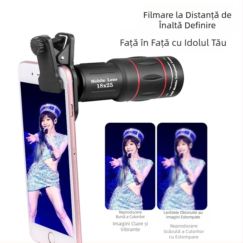 Telescop cu obiectiv teleobiectiv pentru telefon mobil 18X25X, telescop de înaltă definiție, artefact de concert, livrare gratuită transfrontalieră