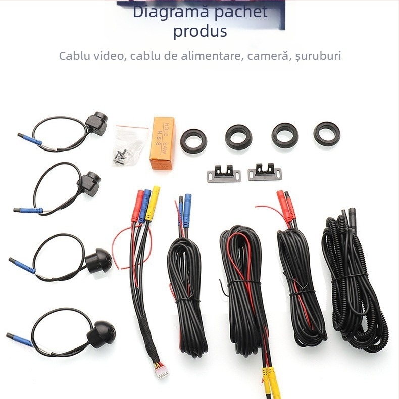 Cameră AHD cu imagine panoramică la 360°, viziune nocturnă HD, 1080P, navigație, kit multifuncțional, en-gros